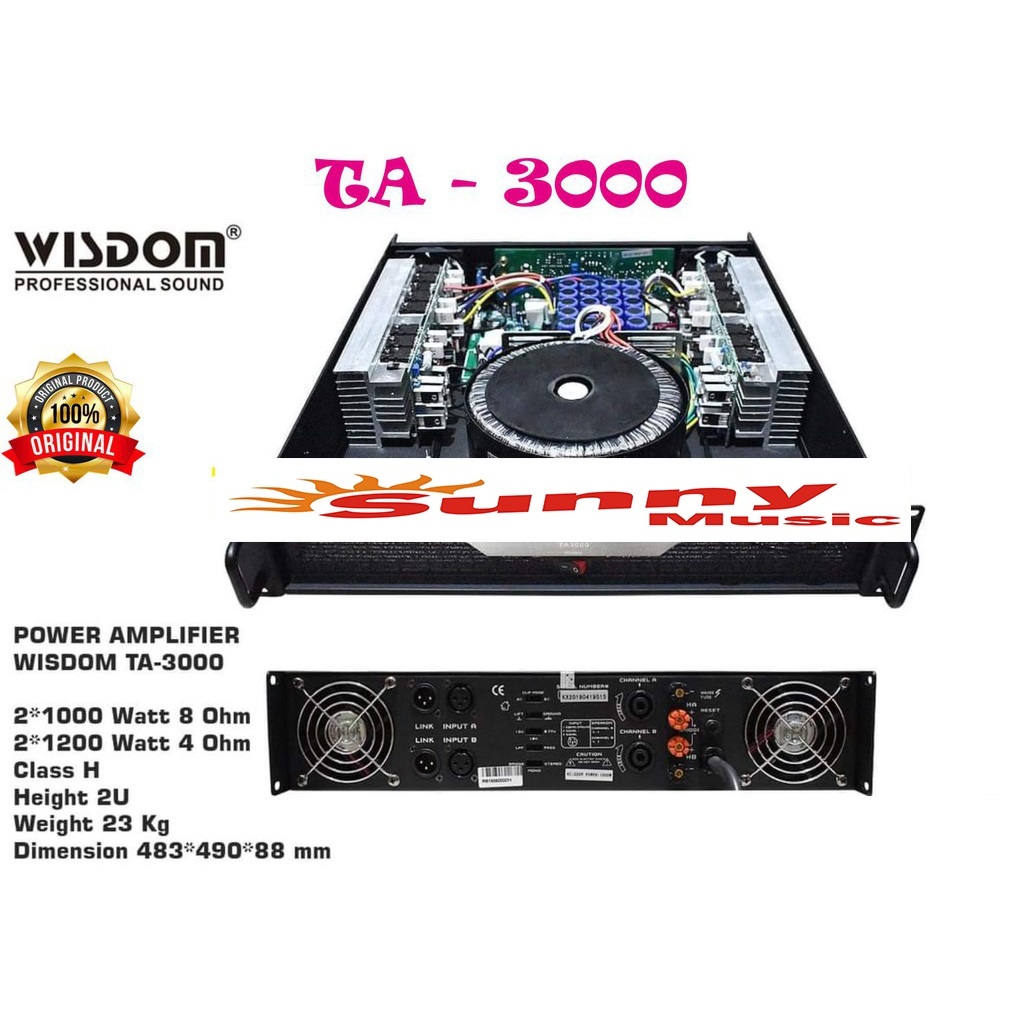 Wisdom TA3000 Professional Power Amplifier TA 3000 / TA-3000