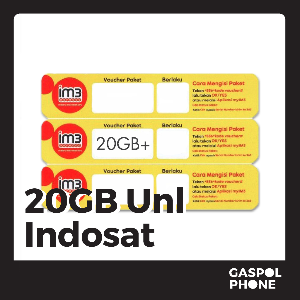 FISIK Voucher Data Indosat FU Freedom Unlimited 20GB Jateng Kuota Isi Ulang