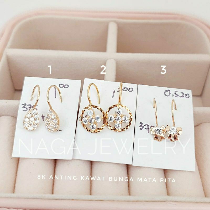 ANTING KAWAT BUNGA MATA EMAS KADAR 375