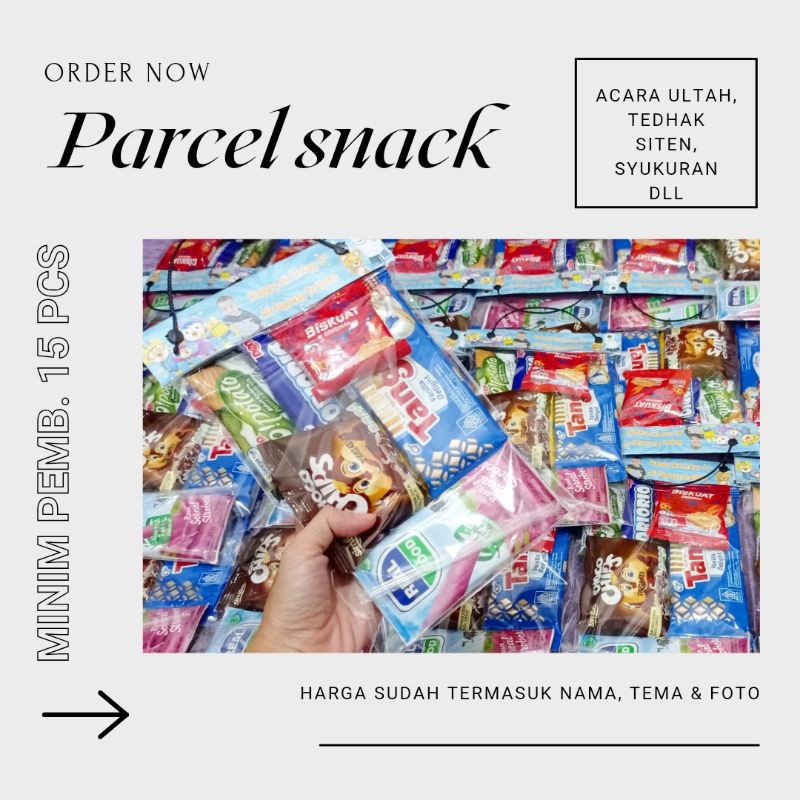 

PARCEL SNACK MURAH ACARA ULTAH, TEDAK SITEN DLL, GRATIS TEMA KARAKTER, NAMA & FOTO