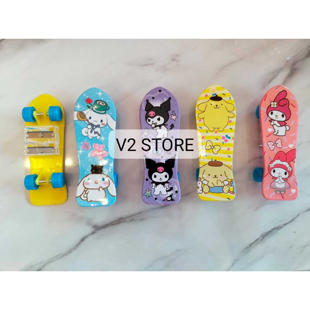 

V2_Serutan Lucu/Rautan 2 lubang sanrio/rautan pensil kayu dua lubang sanrio kuromi/rautan fancy murah lucu/rautan Meong,Unicorn & kelinci 1 Lubang