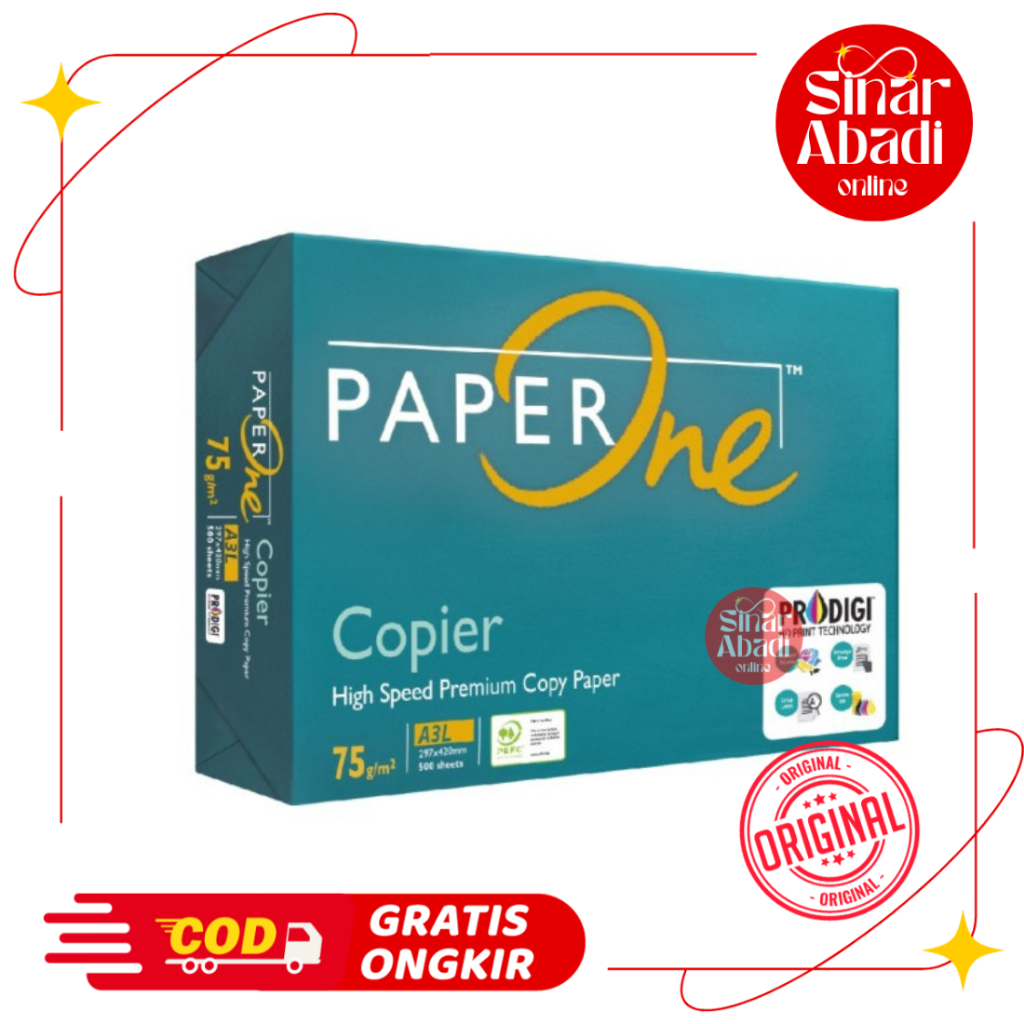 

KERTAS HVS A3 75 GSM PAPER ONE / KERTAS FOTOKOPI MURAH