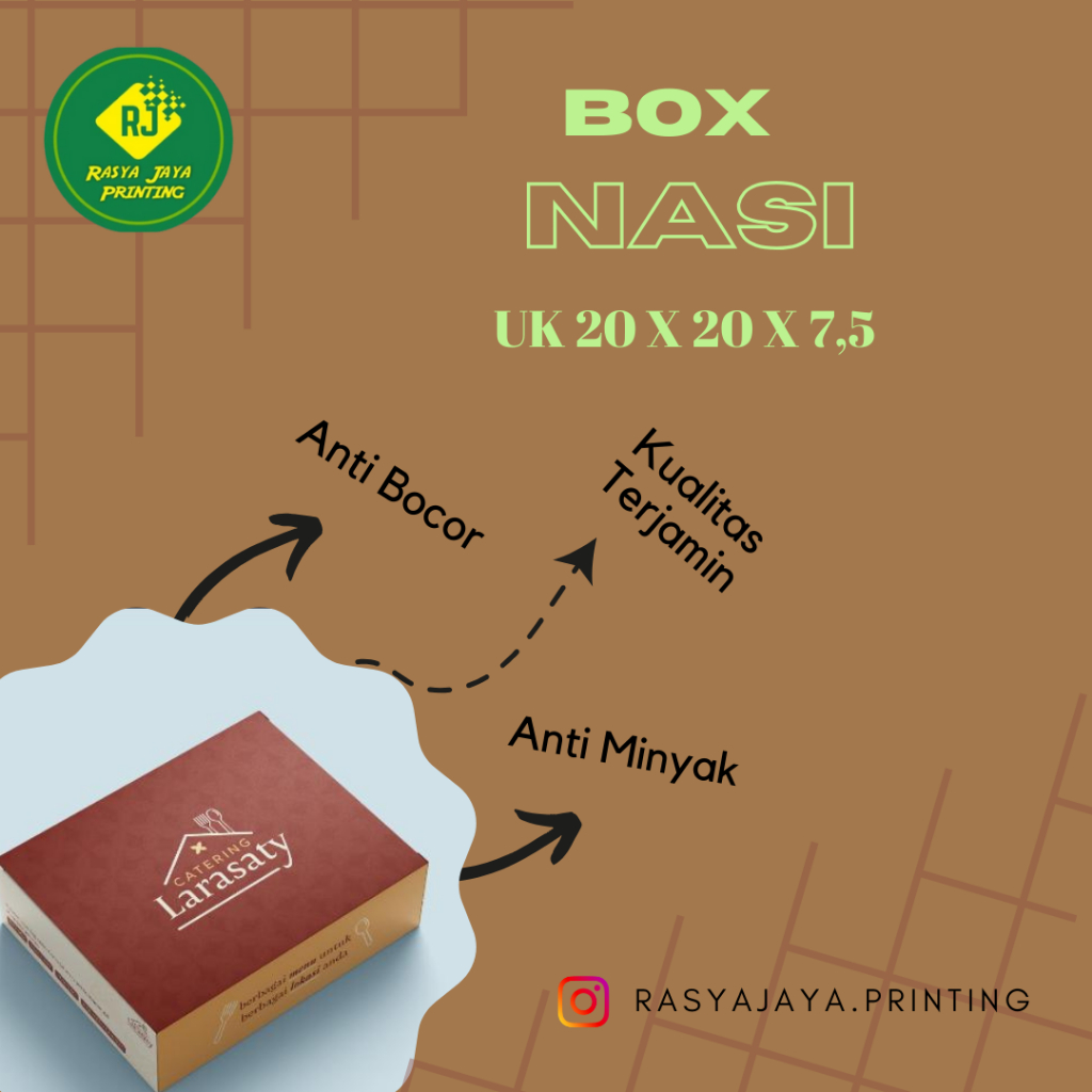 Box Nasi | Dus Nasi Custom | Kotak Makan Custom | Kotak Nasi Custom | Cetak Lunch Box Custom