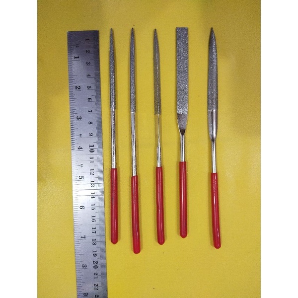 kikir diamond rata / lancip / alat kikir diamond / alat kikir permata ujung lancip rata