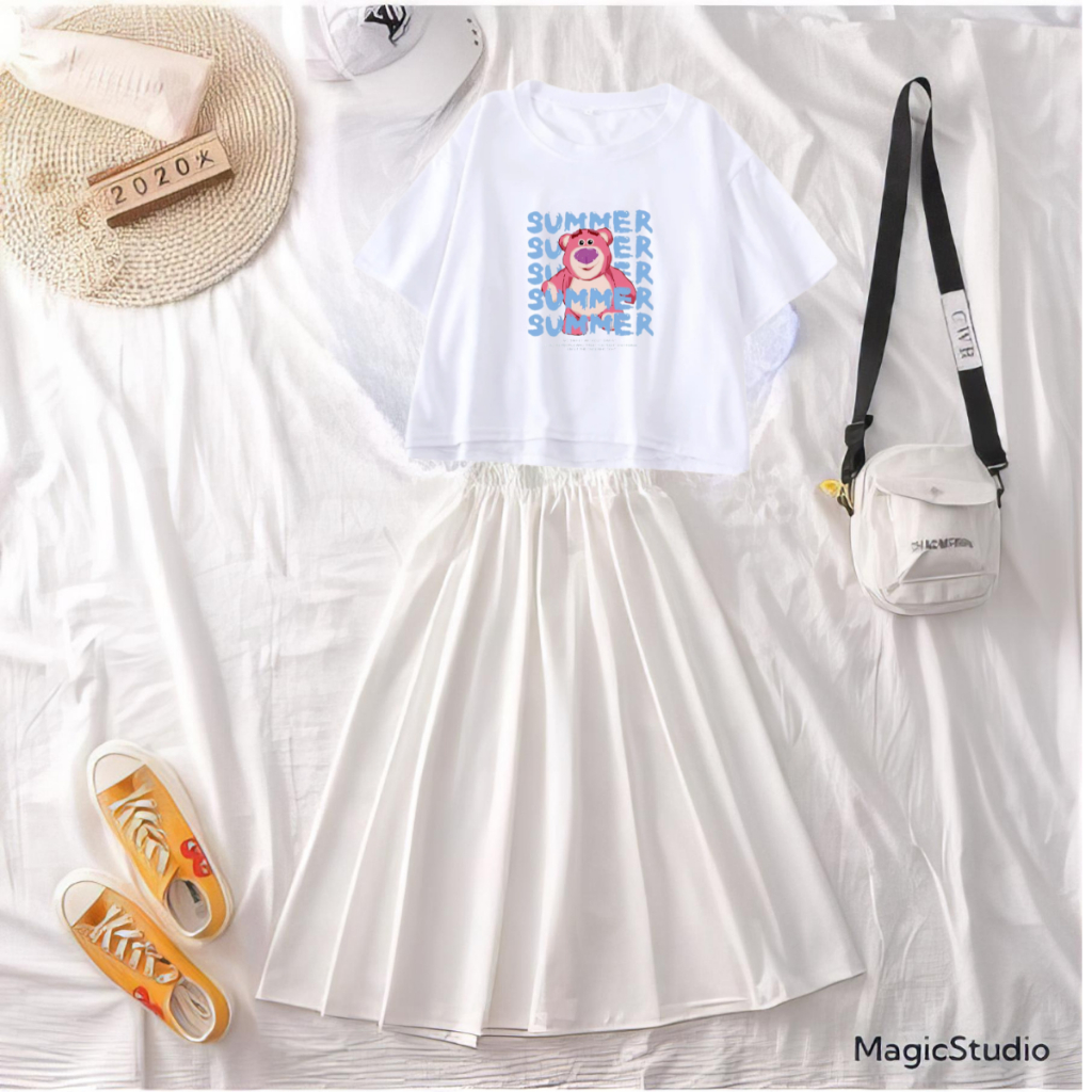 JBF 1 Stel Baju Untuk Remaja Cocok Untuk Cewek Korea Style Summer Lotso Kode (10)