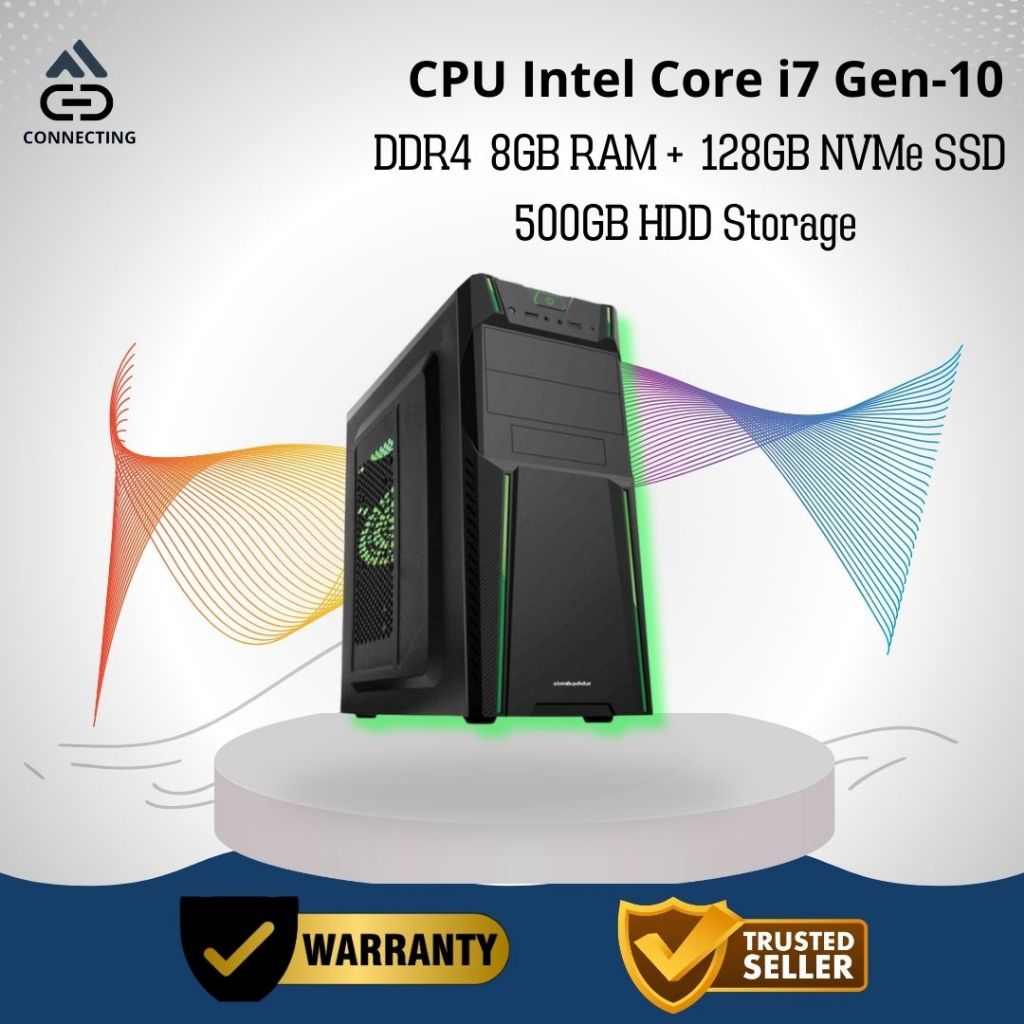 CPU PC Komputer Intel Core i7-10700 Gen-10 RAM 8GB SSD Rakitan Office
