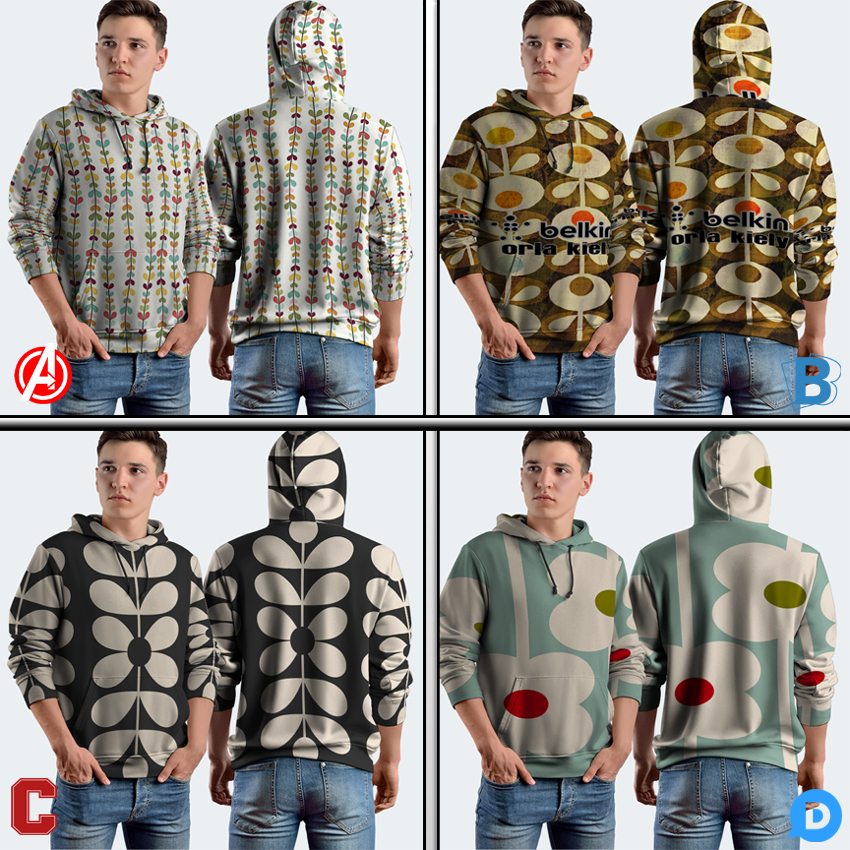 Jaket Hoodie Pattern Cottage Orla Kiely Hoodie Jumper Fullprint Casual Pullover Hoodie Full Print Ne