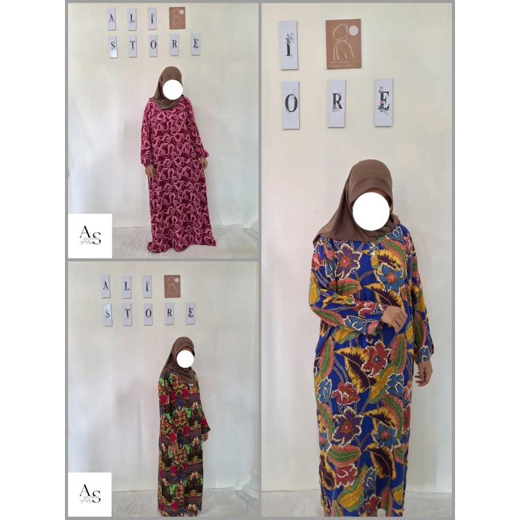 Daster Panjang Batik Baladewa/ Daster Busui Friendly/ Daster Jumbo Lengan Panjang Batik