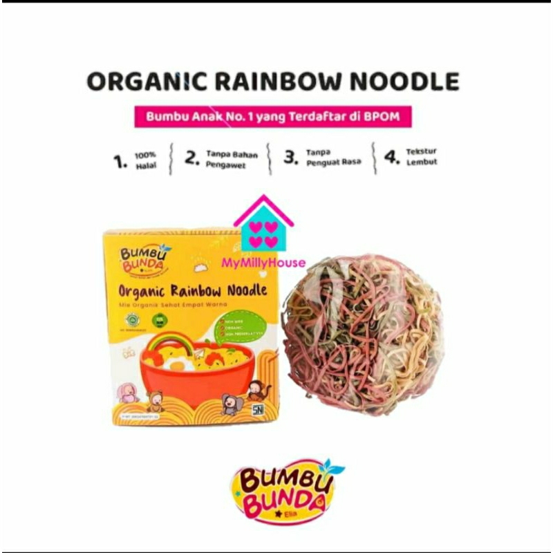 

Organic noodle rainbow Mie sehat warna warni by elia