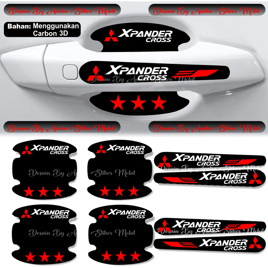 8 Pcs Stiker Pelindung Gagang Pintu Mobil Xpander Cross Stiker Handle Mitsubishi Xpander Cross