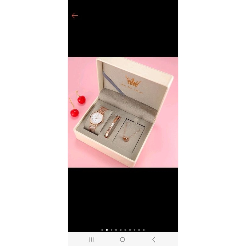 Olevs jam tangan wanita set kalung gelang KW