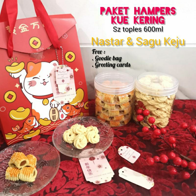 

Hampers Kue Imlek / Kue Kering Nastar / Kue Sagu Keju / Kue Kering Premium / Paket Souvenir Imlek / Paket Kue Kering Imlek / Paket Lebaran