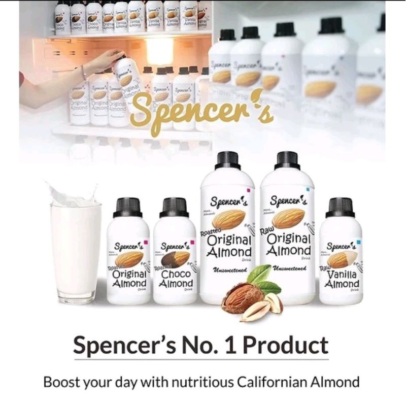 

Spencer's Almond Milk (1000ml) - Unsweetened Original Raw/Original Roasted/ Dark Choco/ Spencers Murah Promo Susu Almond Sehat