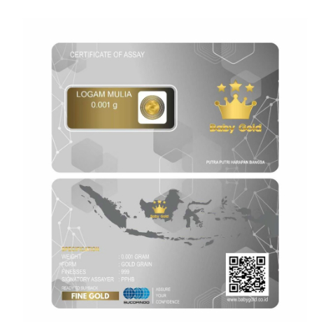 BABY GOLD Emas Mini Logam Mulia 0.001 Gram