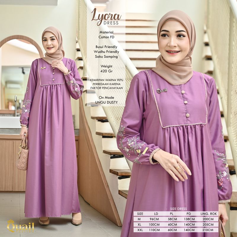 LYORA DRESS, GAMIS CASUAL DAILY, GAMIS COTTON FD NYAMAN DIPAKAI CASUAL, GAMIS KEKINIAN BAGIAN LENGAN