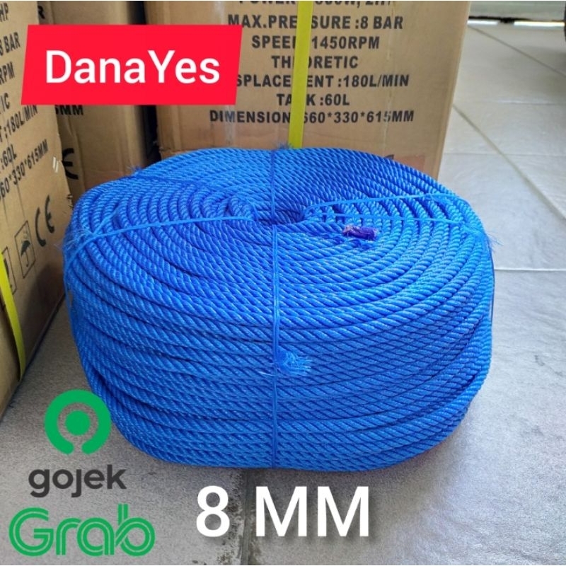 Tali Tambang Plastik 8 MM Tali Tambang Per Meter Tali Jemuran