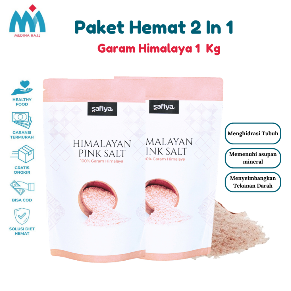 

[Paket Hemat 2 PCS] Garam Himalaya 1 Kg Pink Salt Himalayan Super Premium