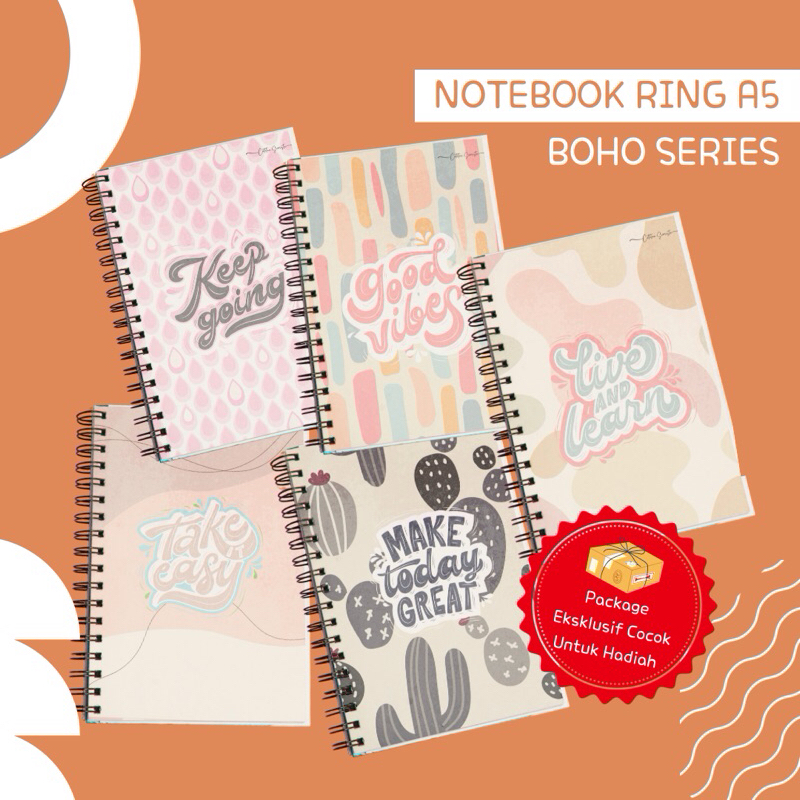 

Notebook Diary Jurnal Boho Series A5 Lucu Estetik Simpel