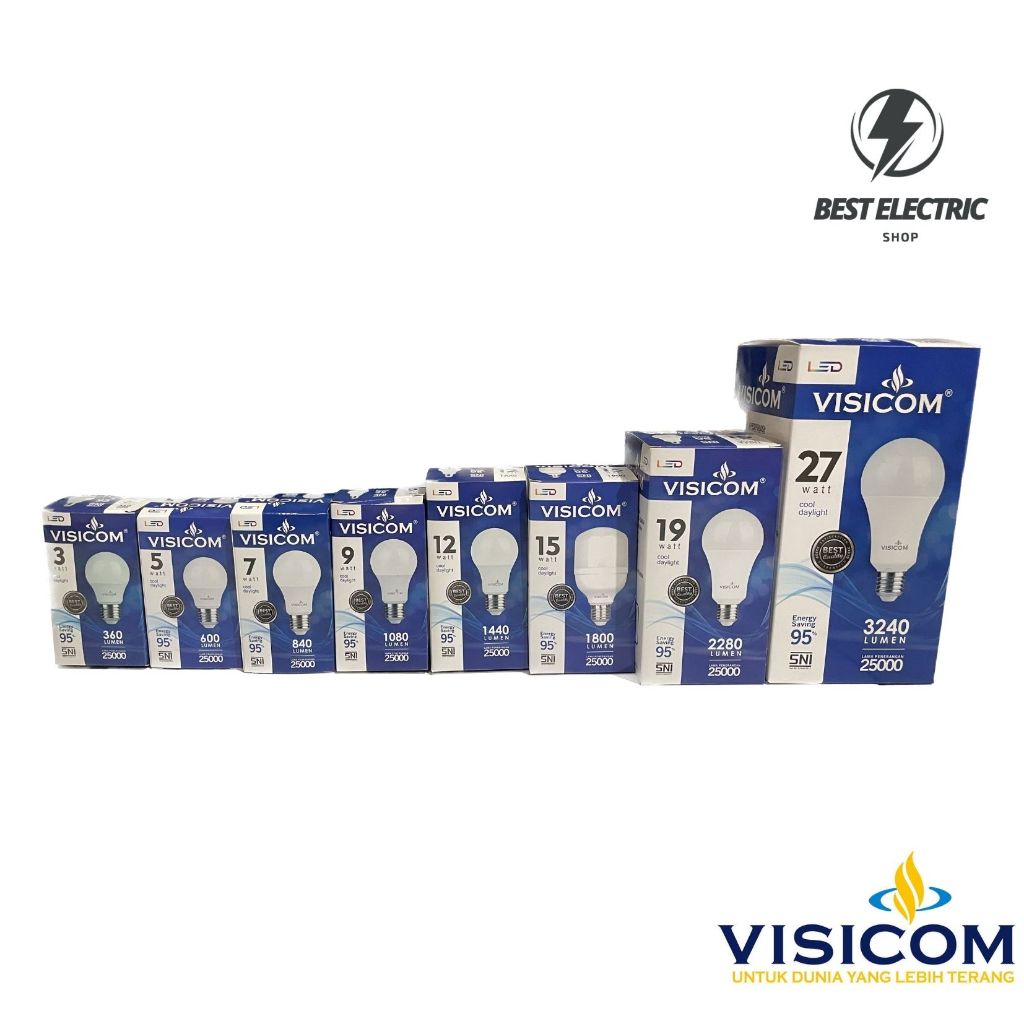 Visicom LED 3W, 5W, 7W, 9W, 12W, 19W, 27W, dan 15W
