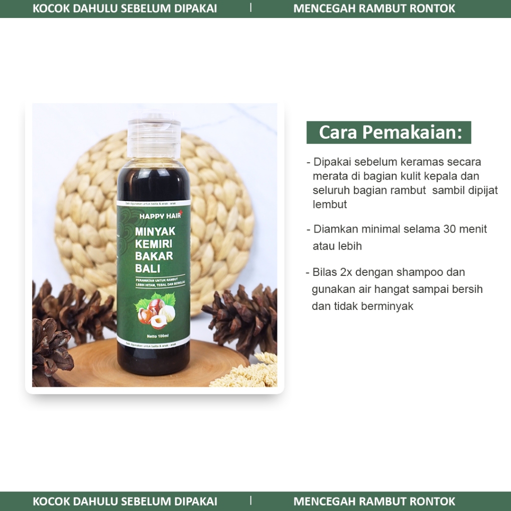 Beauty Loca - Minyak Kemiri Bakar Asli Bali BPOM / Mengurangi Rontok / Penumbuh Rambut Bayi &amp; Dewasa / Penebal Brewok, Kumis, Jambang, Janggut, Alis 100% ORIGINAL Minyak Kemiri Murni