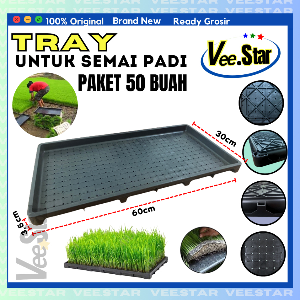 TRAY SEMAI BIBIT PADI / ALAT SEMAI PADI / RICE SEEDLING 50TRAY