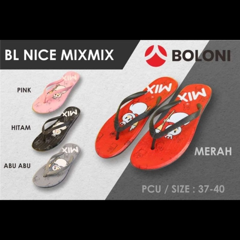 Sandal Japit Boloni Motif Mixue Original 100%  Sandal Jepit Mixue Sandal Japit Wanita Sandal Karet S
