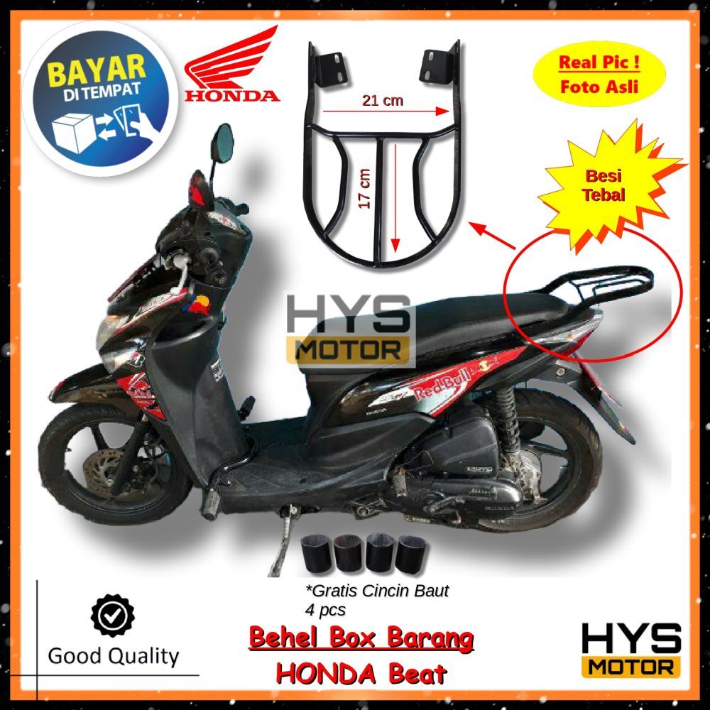 HYS Behel Box Motor BEAT Deluxe New / Street / Fi Injeksi / Pop / Karbu Lama - Breket Begel Sandaran