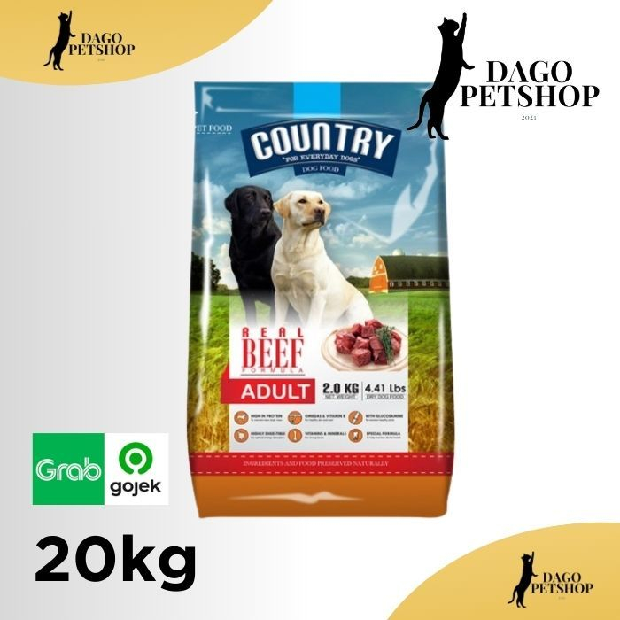 MAKANAN ANJING Country Dog food Adult Beef 18kg / GOJEK GRAB