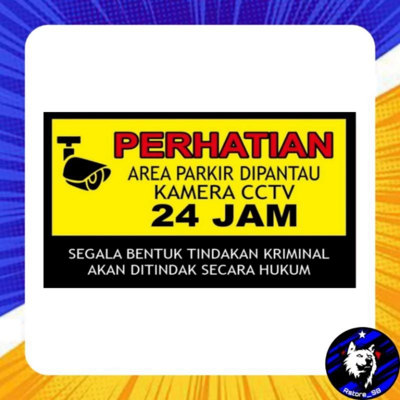 Stiker CCTV Murah | Stiker CCTV 24 jam | Stiker Sign Kamera CCTV 24 Jam Area Pantau | Stiker CCTV Be