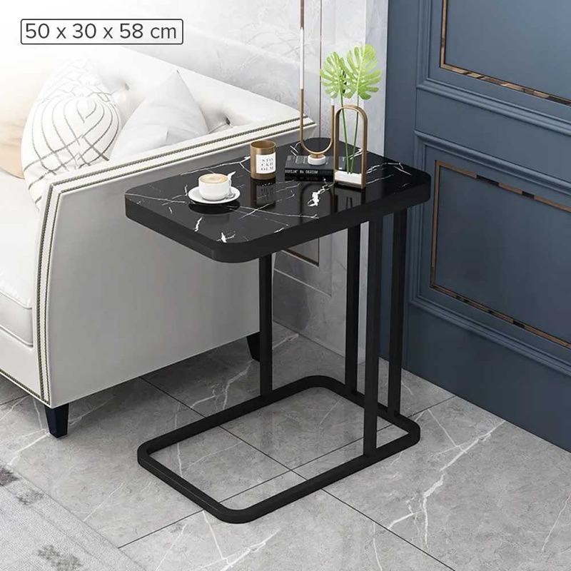 nankeen Meja Bulat Marble Putih/Meja Bulat Estetik/Meja Bulat Minimalis/Meja Minimalis/Meja Samping