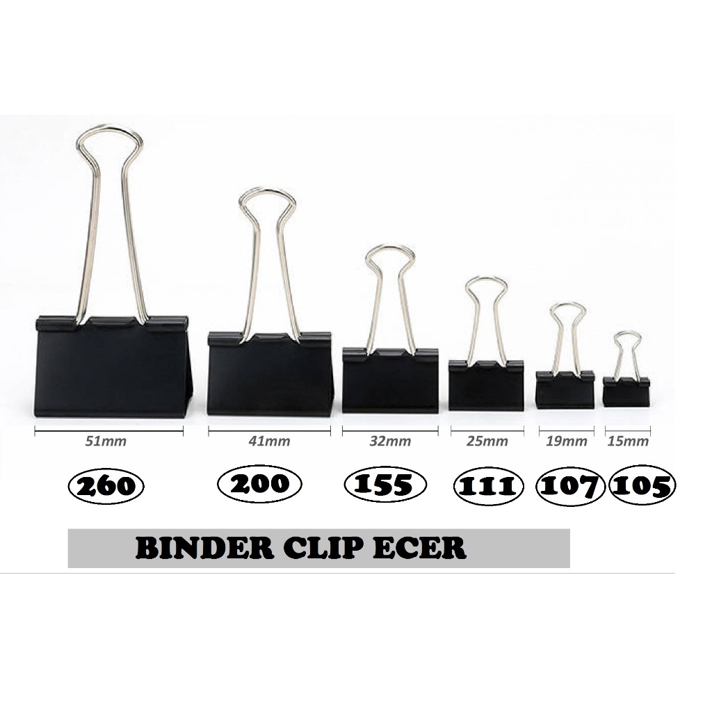 

(ECER) BINDER CLIPS SEMUA UKURAN/BINDER CLIP MURAH