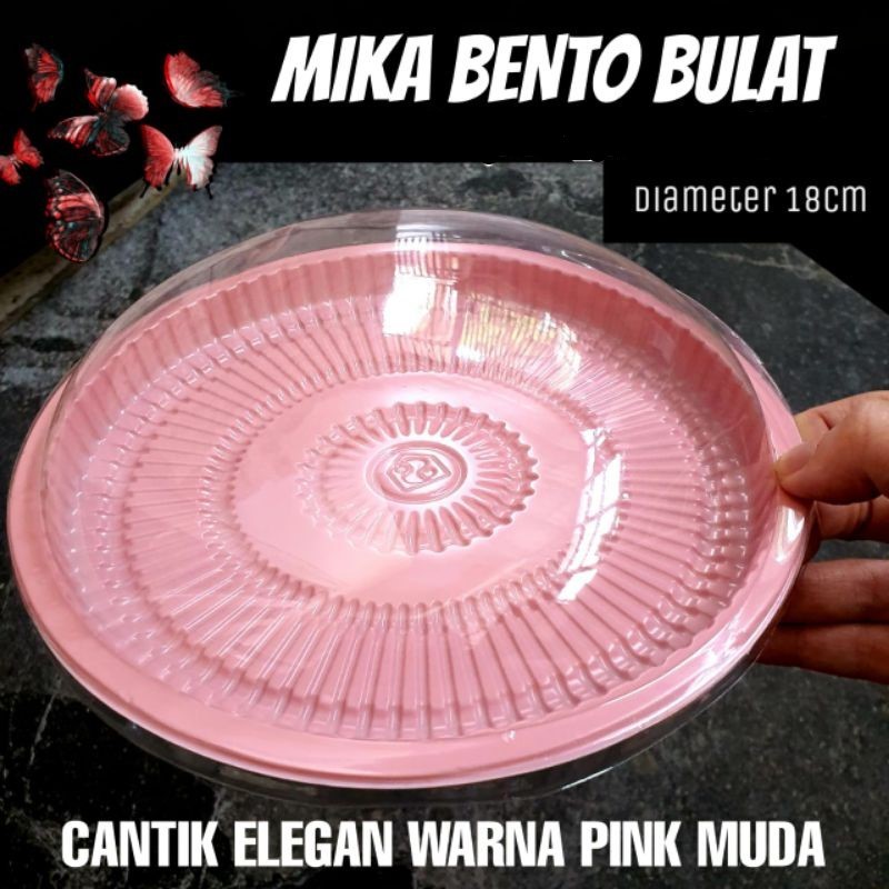 Mika imlek mika bulat tutup mika bento mika hantaran kue mika pink