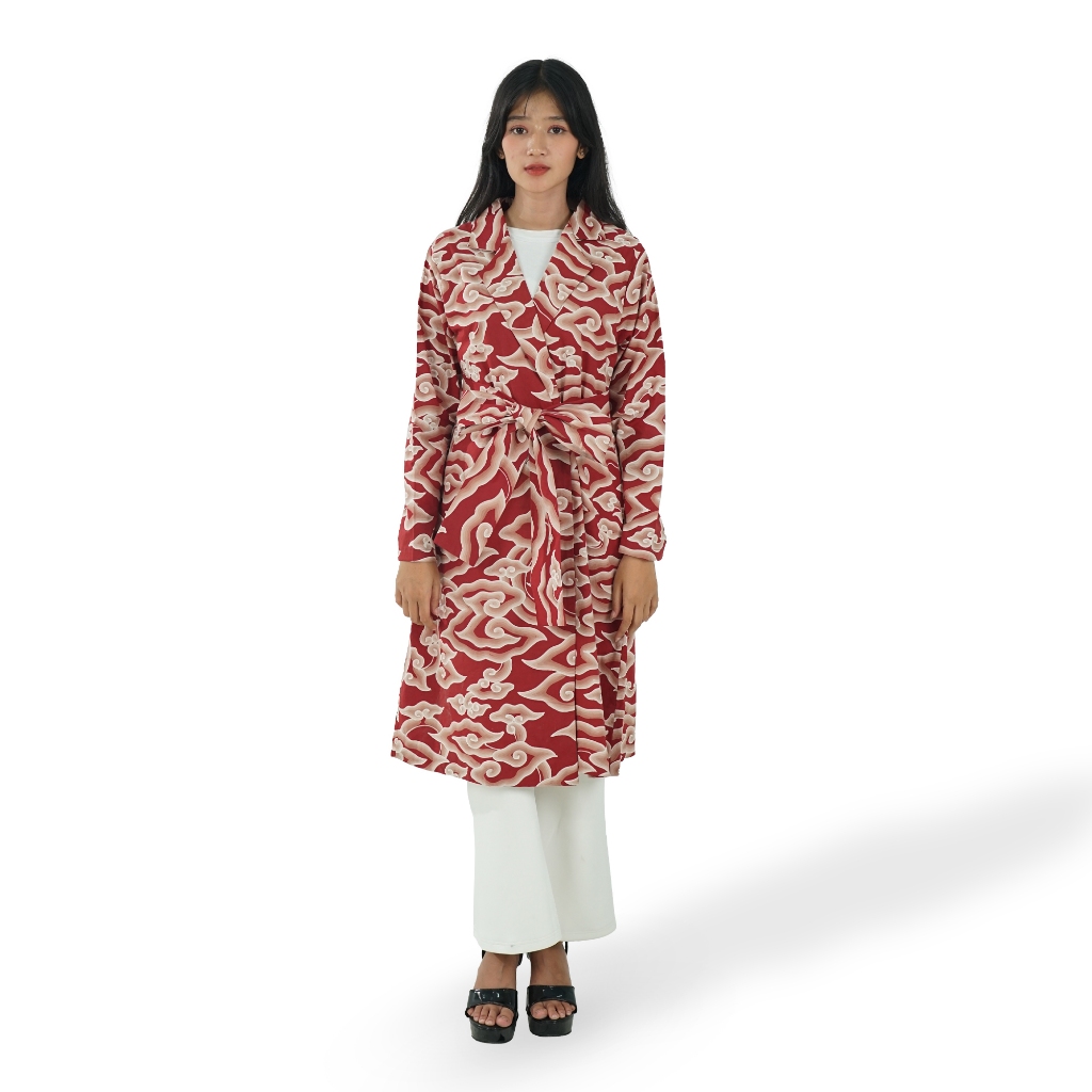 BATIK TRUSMI Outer Lesti Batik Wanita Mega Mendung Tulis 5D Premium