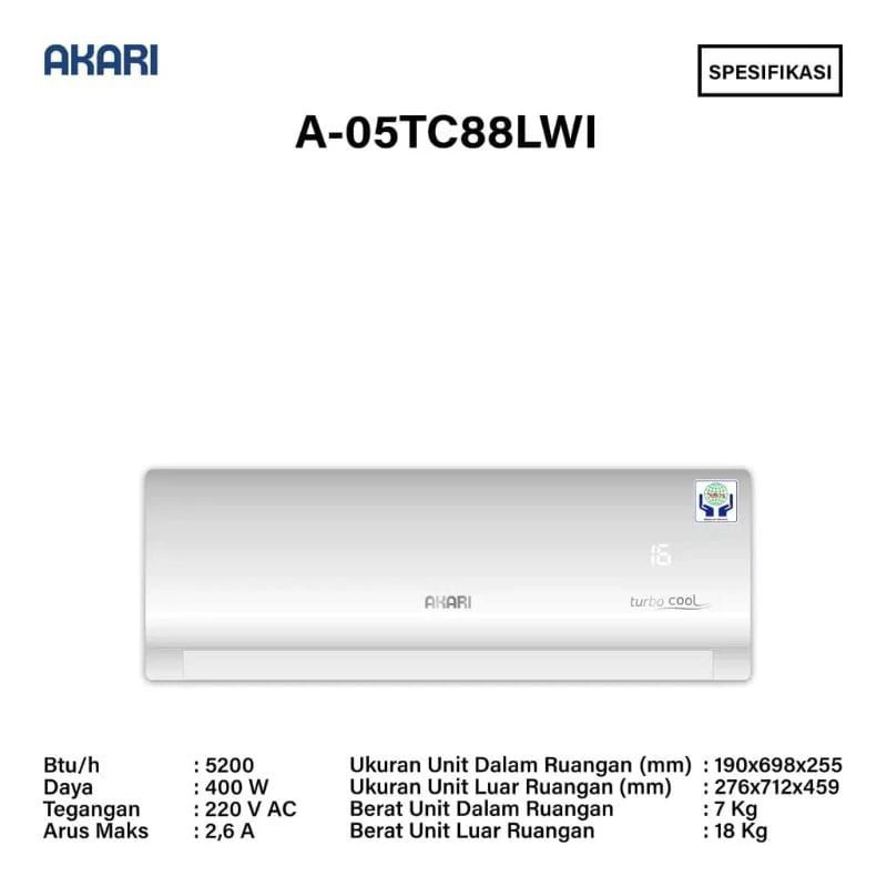 AC AKARI turbo cool 1/2 PK A-05TC88LWi/k