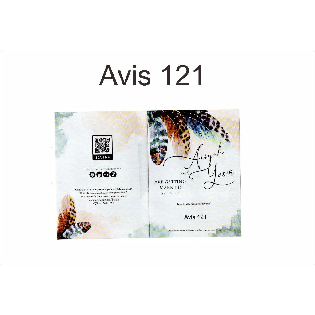 Undangan Avis 121 estetik kekinian