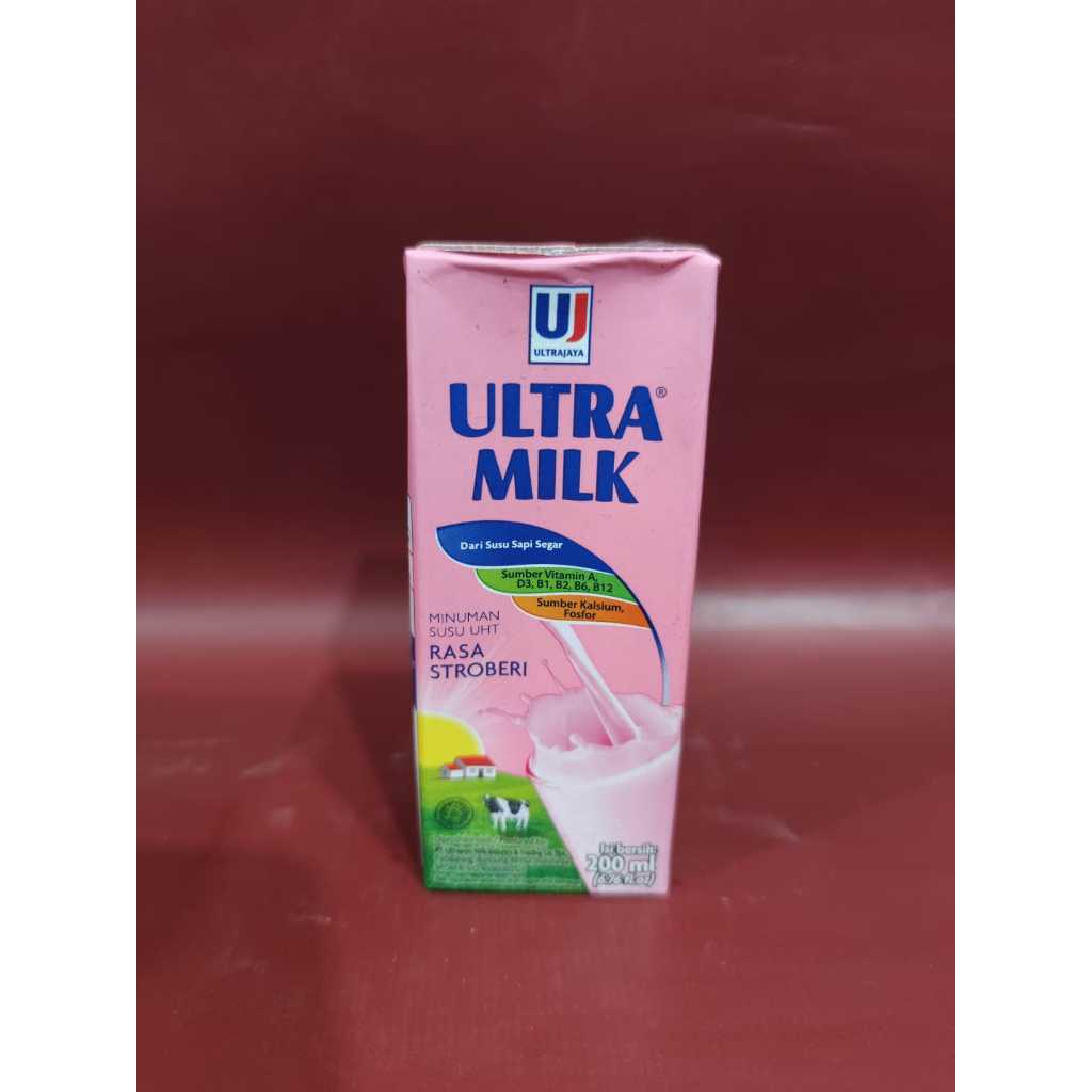 

Ultra Milk Susu UHT Rasa Strawberry 200ML