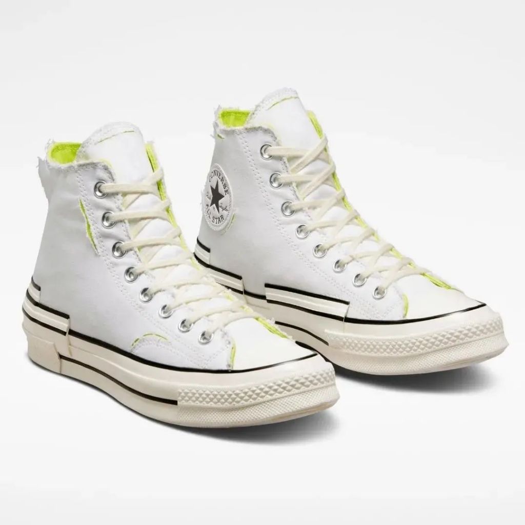 Sepatu wanita sneakers original (Converse Chuck 70s Hacked Heel High Edge White/Glow/Egret)