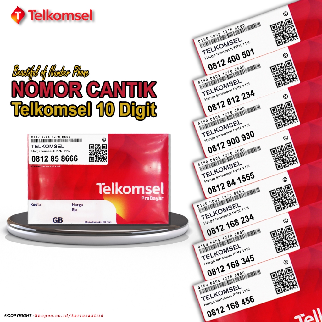 Nomor Cantik Simpati 10 Digit 777 Nomer Simpati Telkomsel 10 Digit 111 222 333 444 555 666 777 888 9