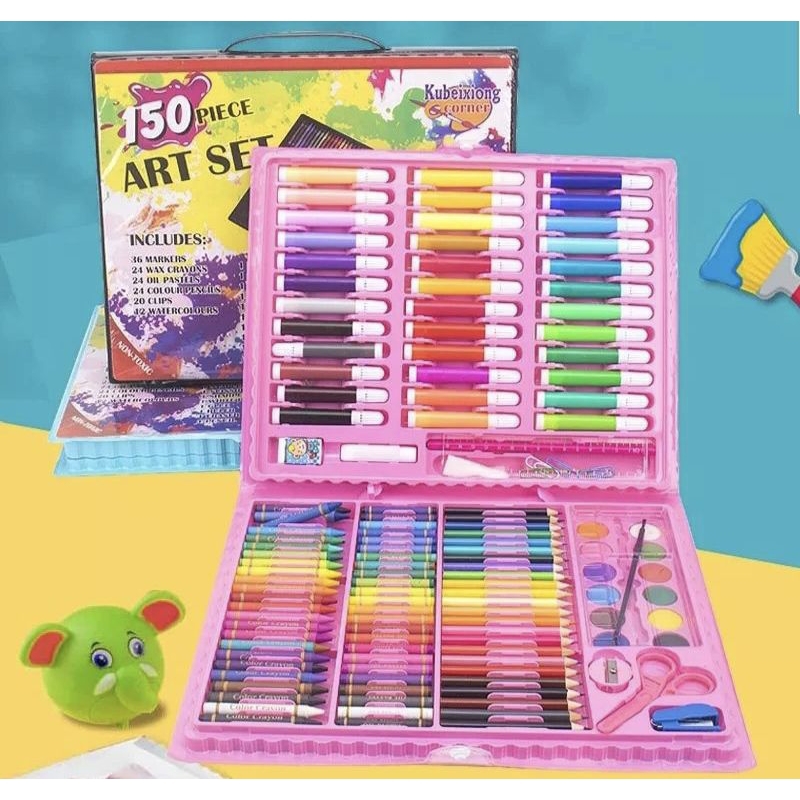 

CRAYON SET 150 Pcs PENSIL WARNA LENGKAP ALAT LUKIS ANAK CRAYON ANTI AIR