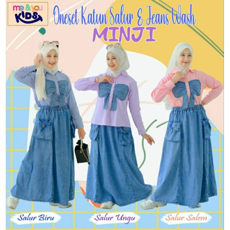 ONE SET KATUN SALUR & JEANS WASH MINJI BY ME & YOU KIDS