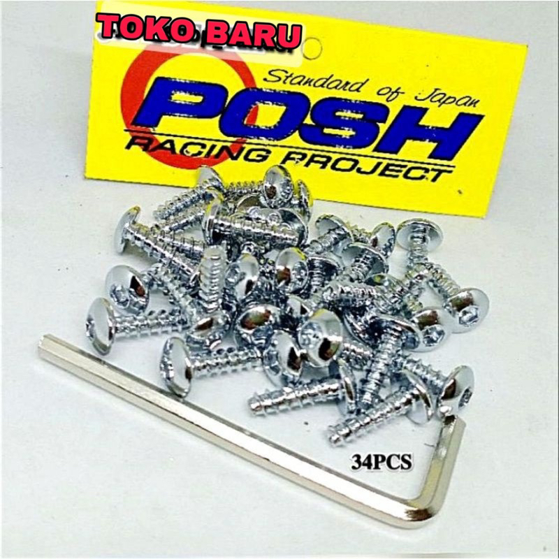 Baut Body L Chrome Baut Body Yamaha MX - Mio Posh