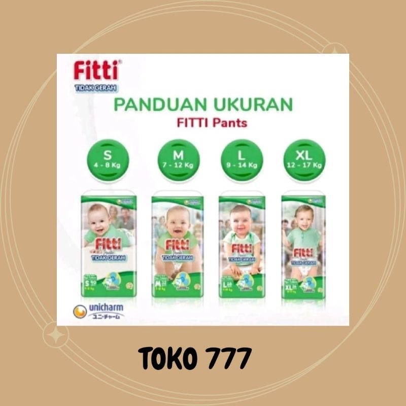 (Toko777) Popok Celana Bayi Fitti Pants S40/M32/L28/XL26