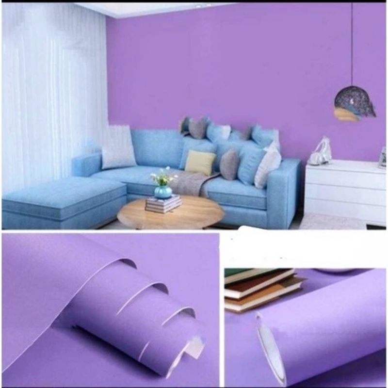 Wallpaper Dinding 45×100 Motif Pastel Ungu