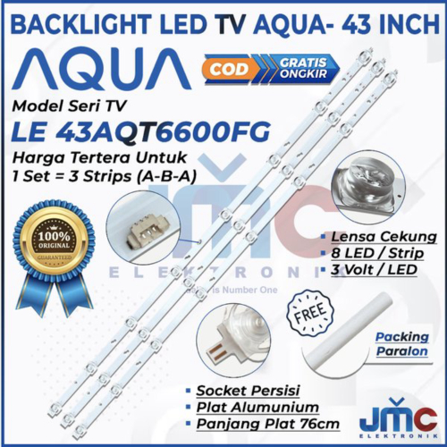 Unik BACKLIGHT TV LED AQUA 43 INCH LE43AQT6600FG 43AQT6600FG LE43AQT6600 43AQ6600 Berkualitas
