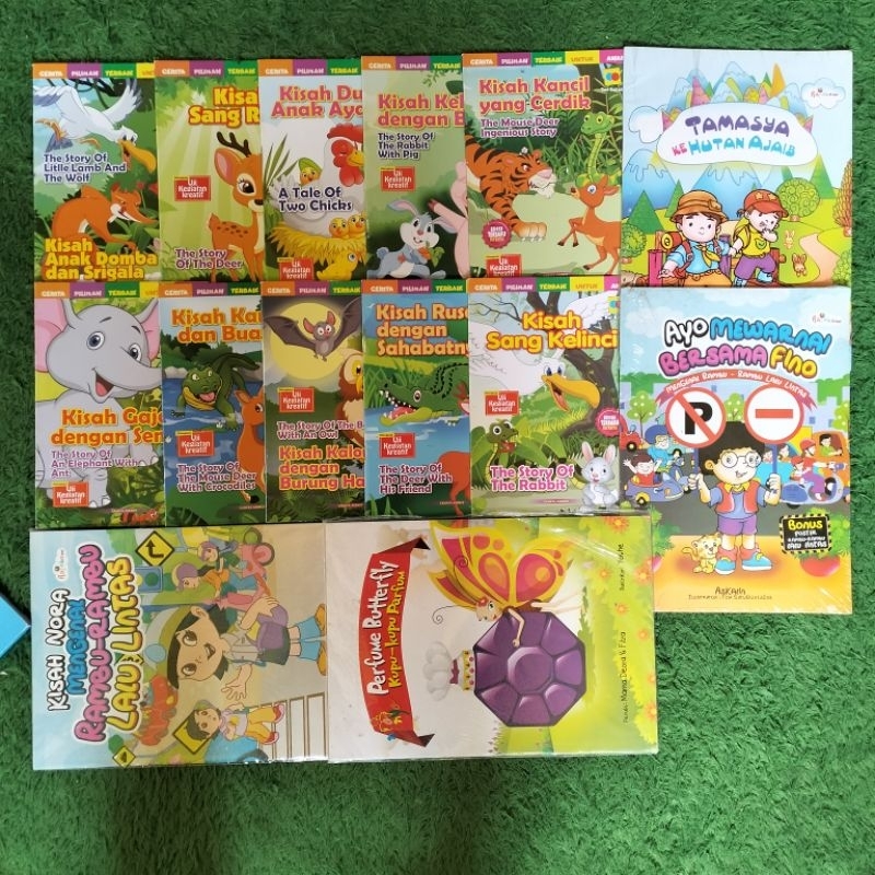 ORIGINAL BUKU DONGENG CERITA ANAK KISAH ANAK DOMBA DAN SERIGALA SANG RUSA DENGAN SAHABATNYA DUA AYAM