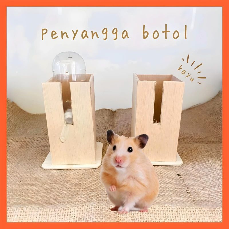 TATAKAN TEMPAT BOTOL MINUM KAYU HAMSTER