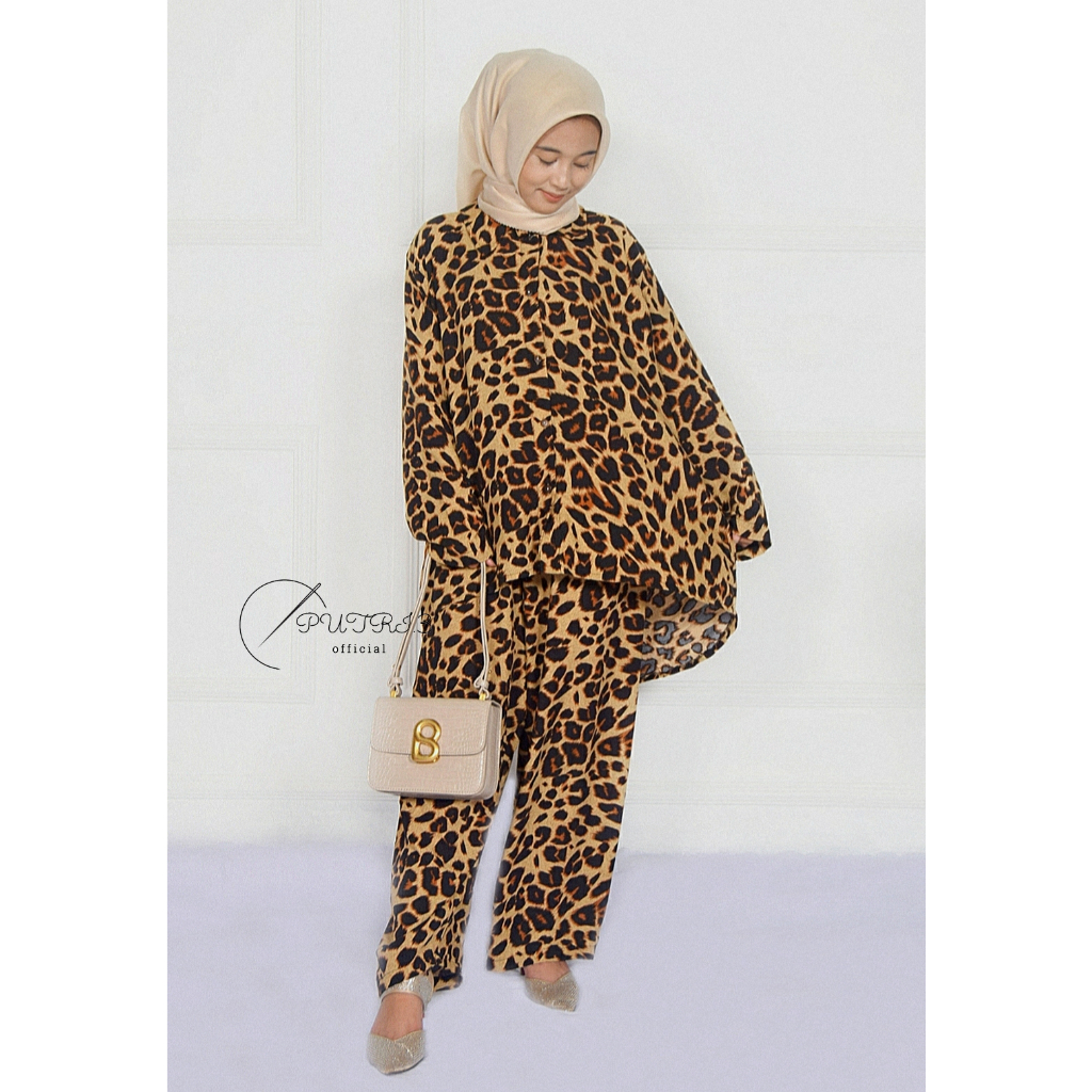 SETELAN WANITA MOTIF LEOPARD
