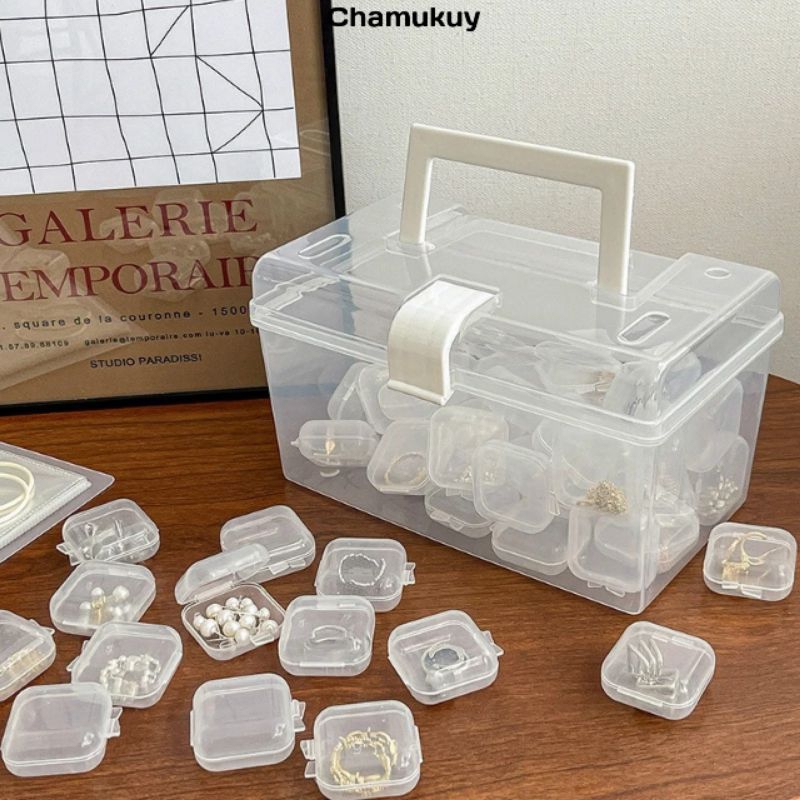 Box Penyimpanan Mini Bisa Disusun Tempat Perhiasan, Obat Obatan, Earplug, Memory card Box Portabel