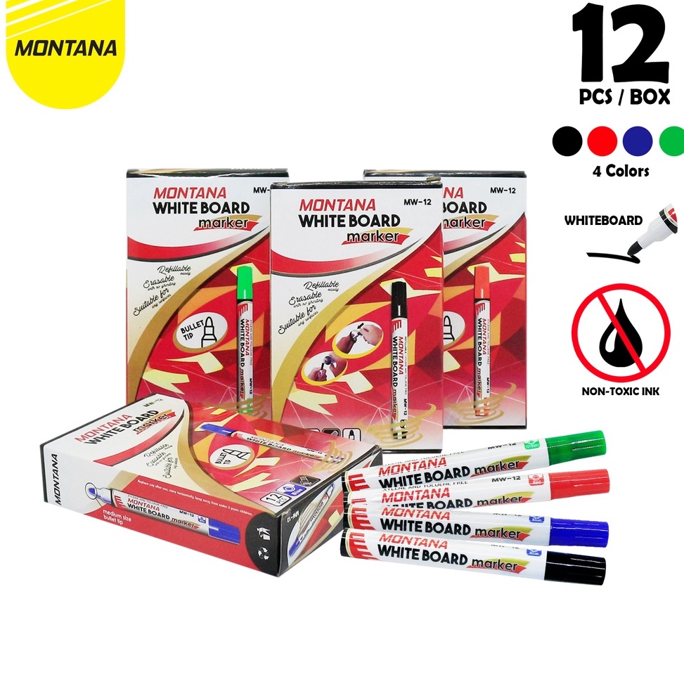 

DISKON MONTANA Spidol Whiteboard MW12 Hitam