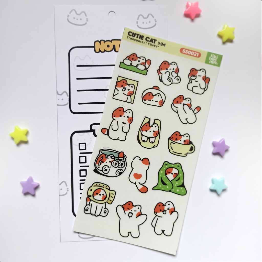 

Tikitanian Sticker Sheet Kucing Cutie Cat